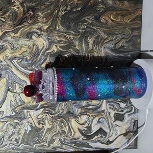 Glittered 20oz tumbler with ice topper